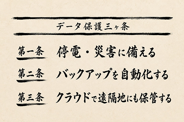 データ保護三ヶ条